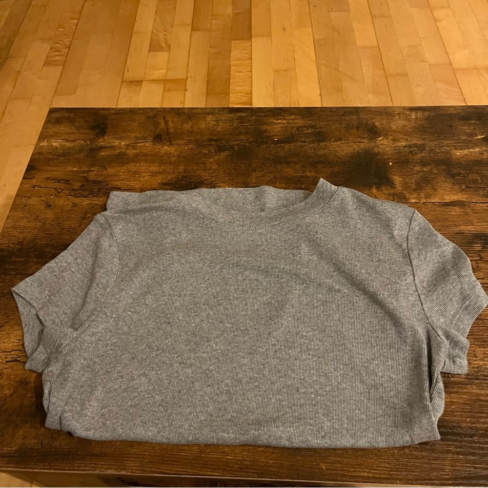 Grey Ribbed Tee